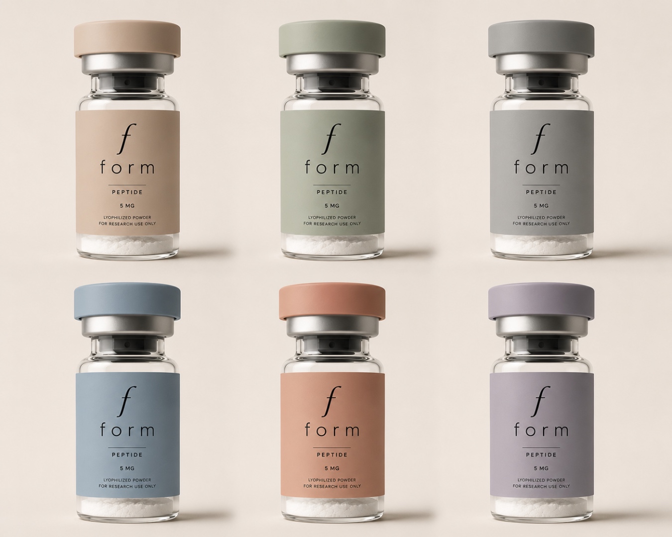 The Form library of six lyophilized peptide vials